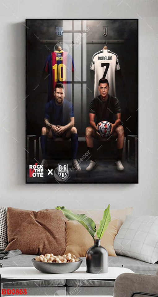 Tranh treo tường Messi Ronaldo BD0863