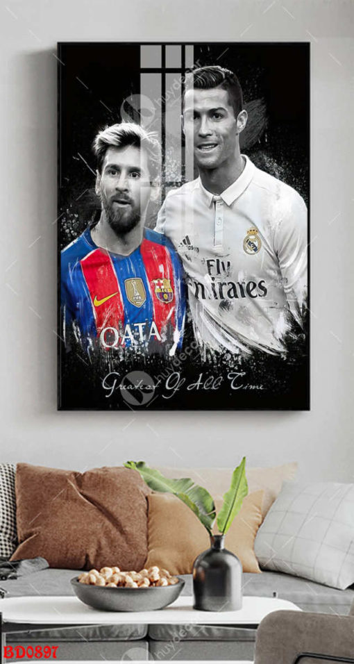 Tranh treo tường Messi Ronaldo BD0897